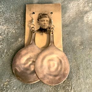 Large Vintage Handmade Spoon Earrings